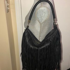 Black fringe crossbody bag from H&M